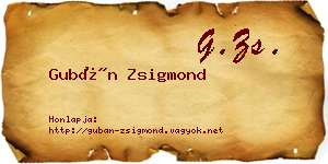Gubán Zsigmond névjegykártya